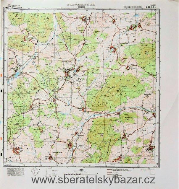 Mapa generálního štábu ČSLA - CHUDENICE 1 : 25 000