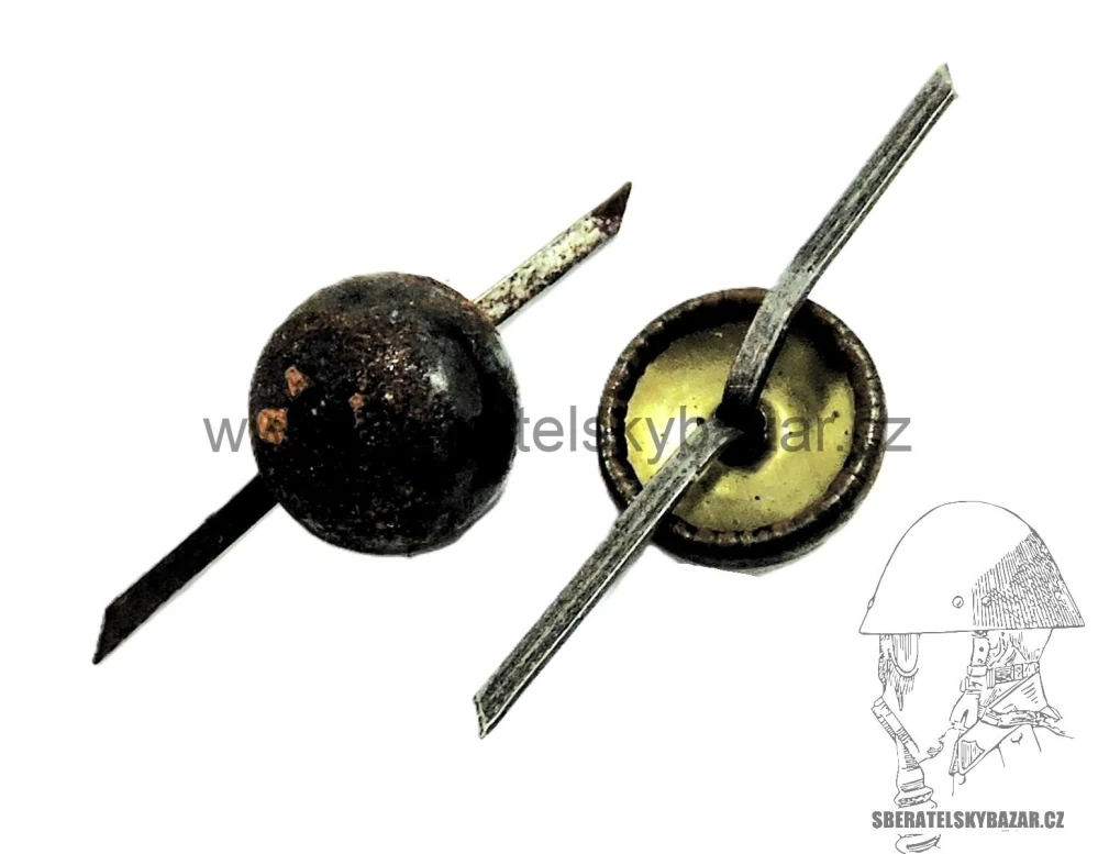 Odznak hodnostní knoflíček "pecka" mořené 12mm starší provedení - II. Jakost