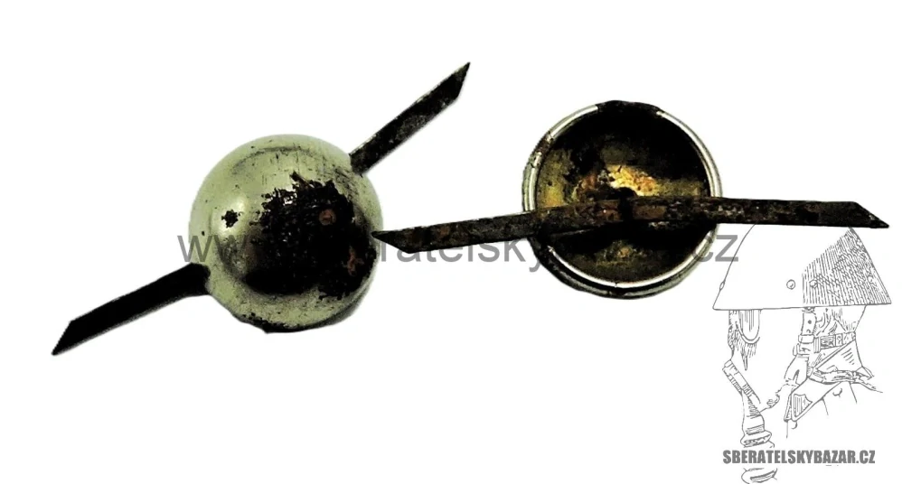 Odznak hodnostní knoflíček "pecka" stříbrn12mm starší provedení - II. jakost