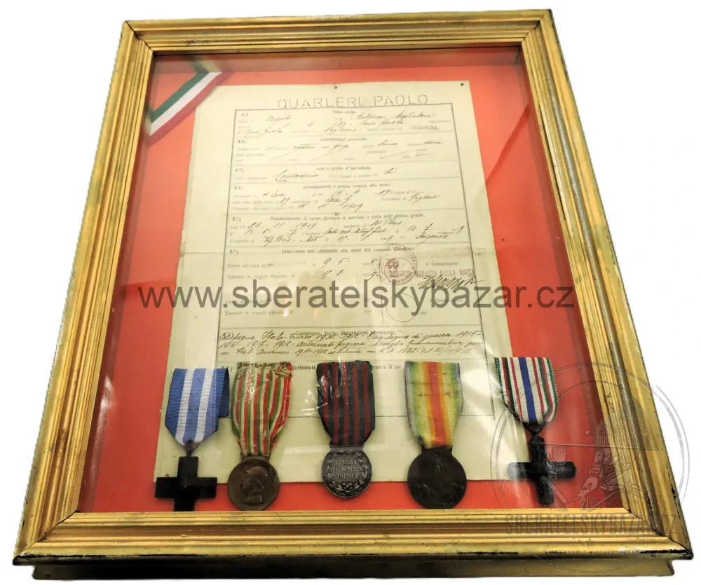 ITALSKO-TURECKÁ VÁLKA 1911–1912 – 5 MEDAILÍ + VOJENSKÝ SLUŽEBNÍ LIST