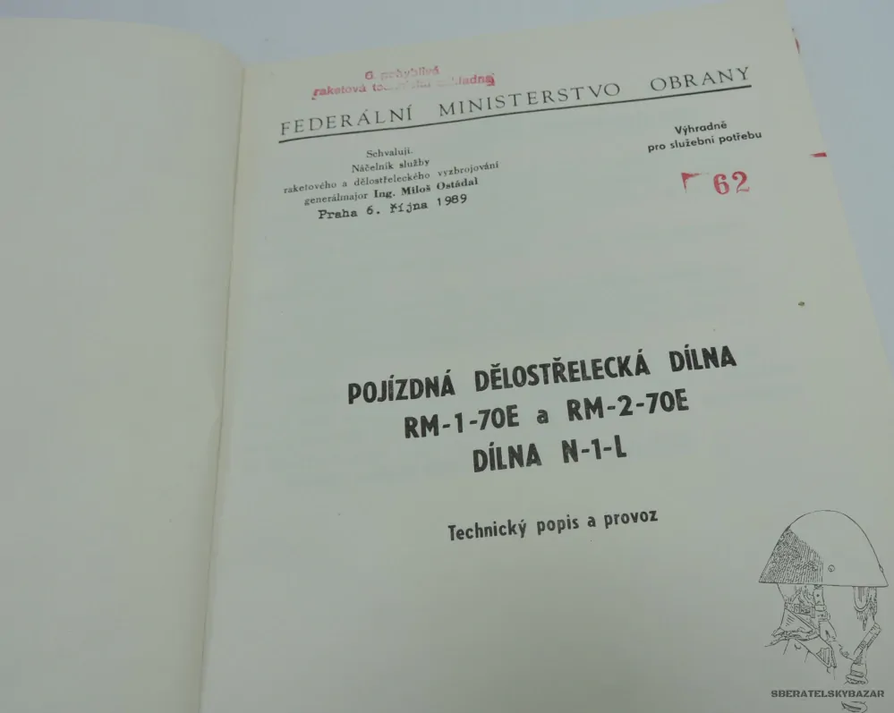 Předpis Pojízdná dělostřelecká dílna RM-1-70E -a RM-2-70E dílna N-1-L