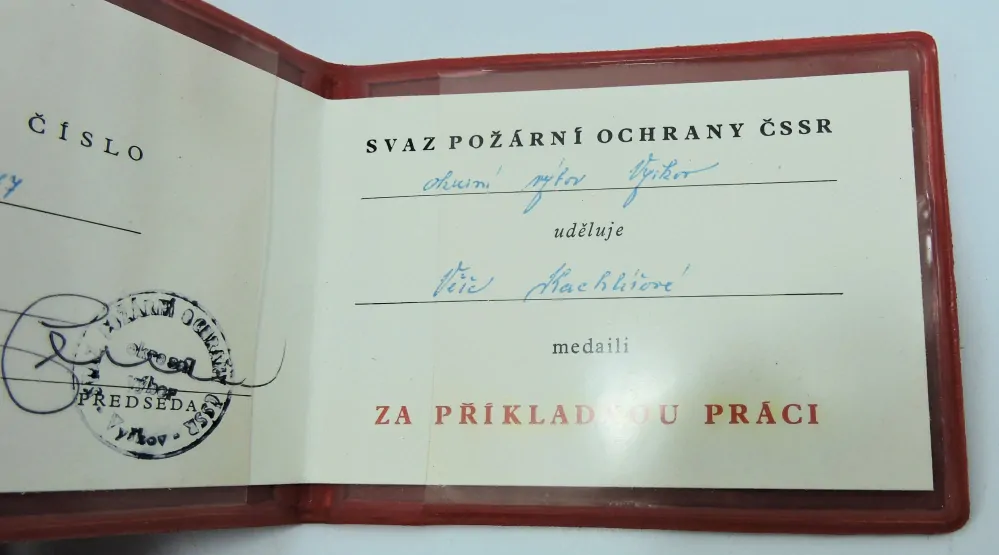 Dekret k medailii - Za příkladnou práci