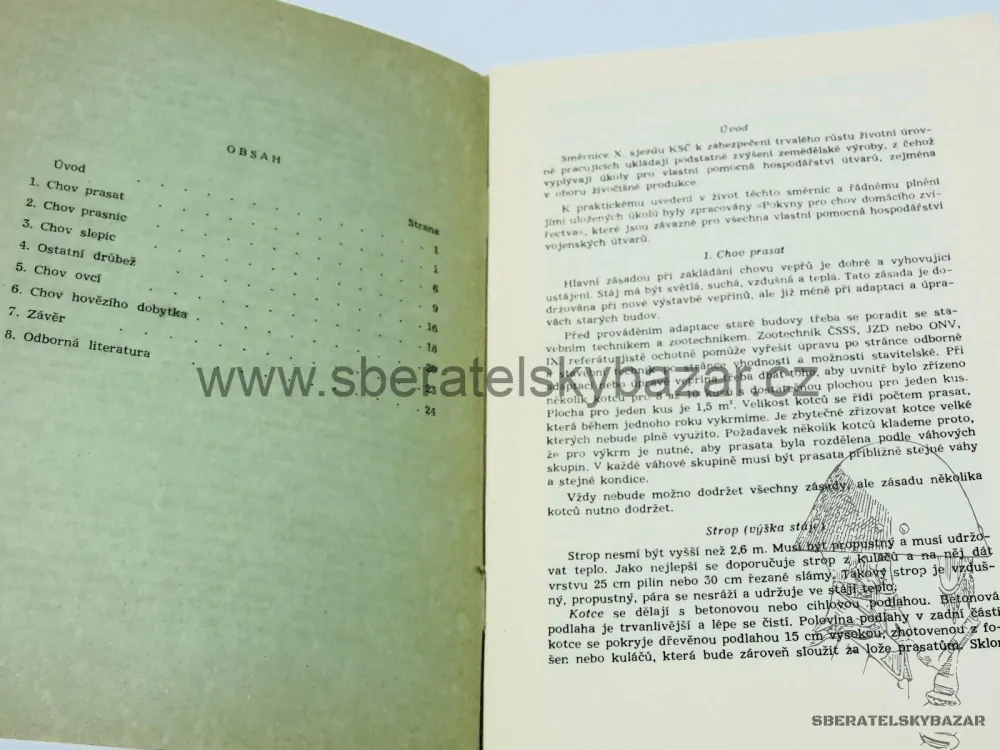 Předpis pokyny pro chov domacího zvířectva u útvarů - originál