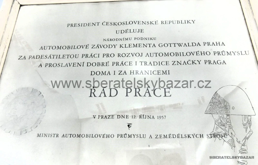 Dekret řád práce v rámu I. typ - 1957