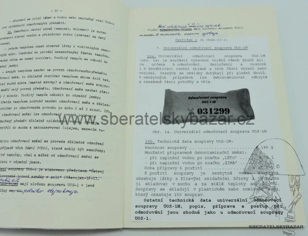 Předpis ČSLA - Vojskové odmořovací soupravy