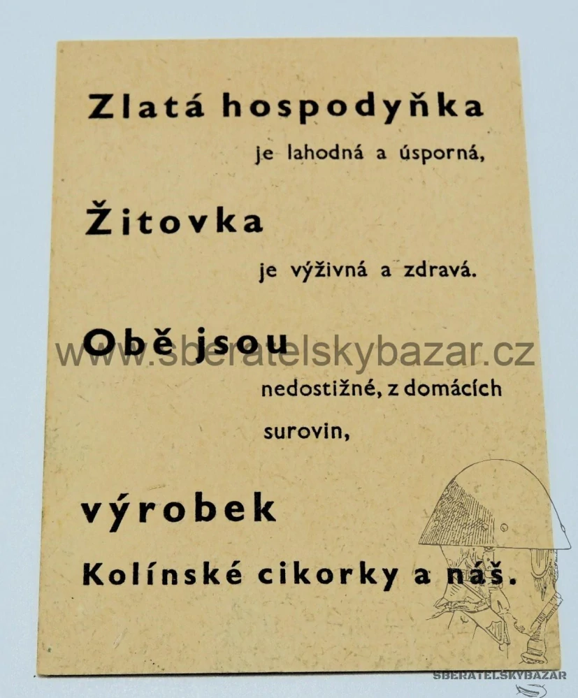 Kartička reklamní Kolínská cikorka