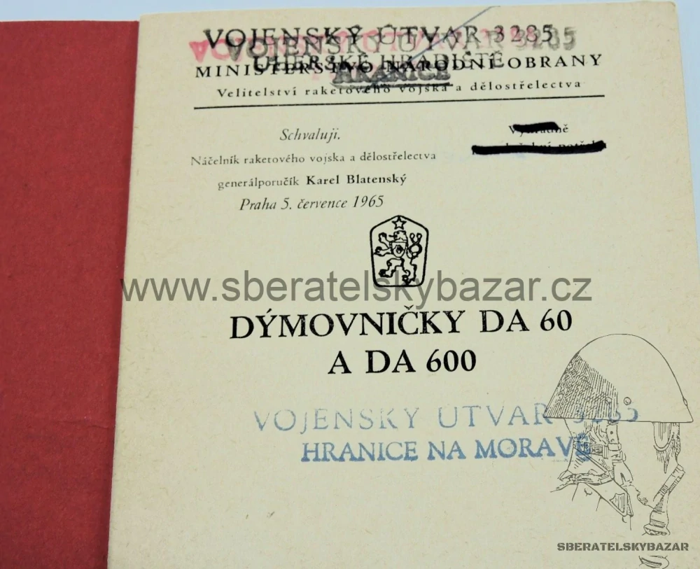 Předpis ČSLA - Dýmovnička DA 60 a DA600 - originál