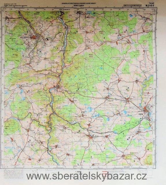 Mapa generálního štábu ČSLA  -  HORNÍ SLAVKOV 1 : 50 000