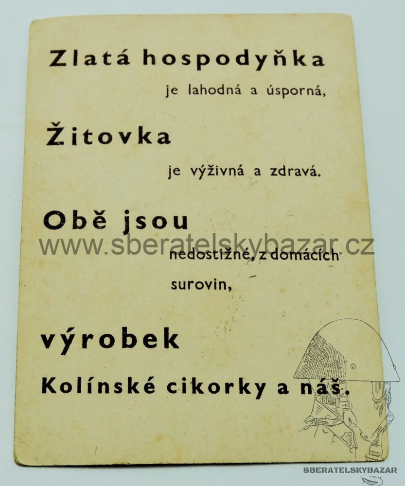 Kartička reklamní Kolínská cikorka