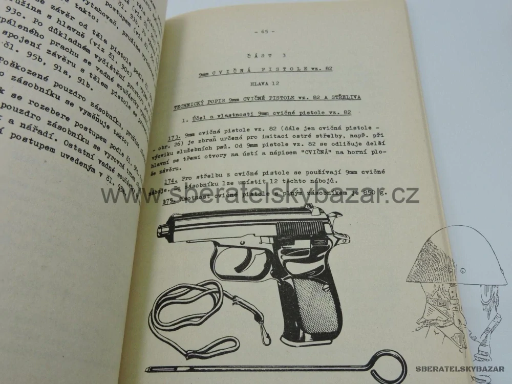 Originál Předpis ČSLA - 9mm PISTOLE vz.82