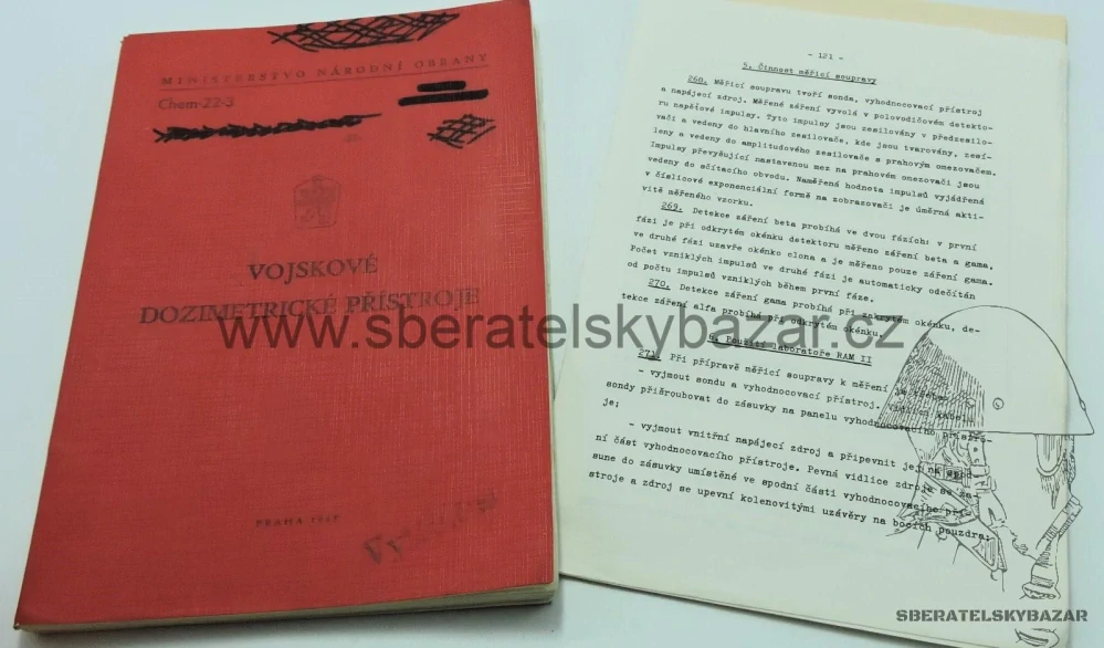 Originál ČSLA předpis Vojskové dozimetrické přístroje
