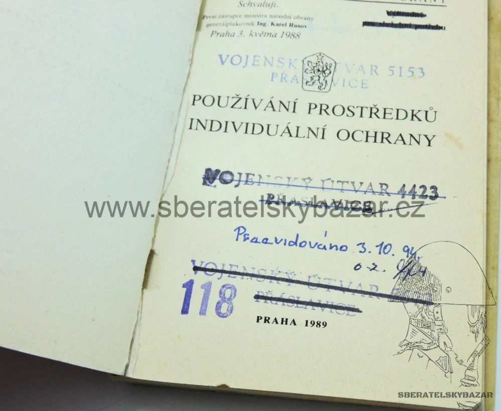 Originál Předpis ČSLA - Používání prostředků individuálních prostředků ochrany