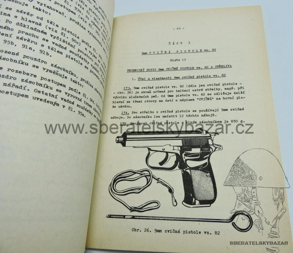 Originál Předpis ČSLA - 9mm PISTOLE vz.82 
