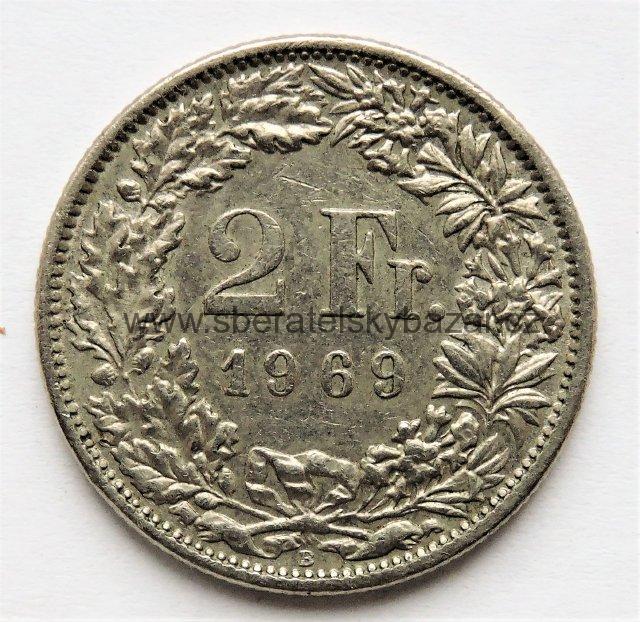 Švýcarsko - 2 frank 1969 B