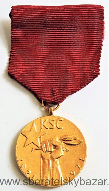 Medaile - Proletáři všech zemí spojte se - KSČ 1921 - 1971