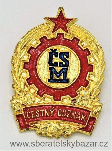 Odznak ČSM - čestný odznak Výrobce Jablonec