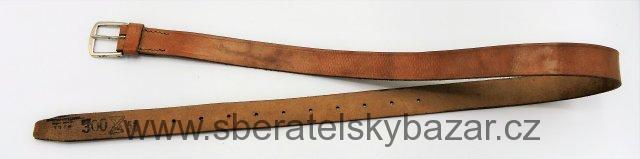 Opasek kalhotový ČSLA úzký kožený - Stříbrná přezka