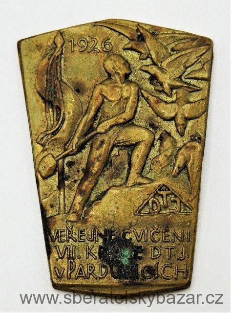 Odznak Veřejné cvičení VII.Kraje DTJ v Pardubicích 1926