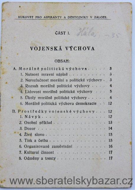 Rukověť pro aspiranty a důstojníky v záloze - Část I. - Vojenská výchova
