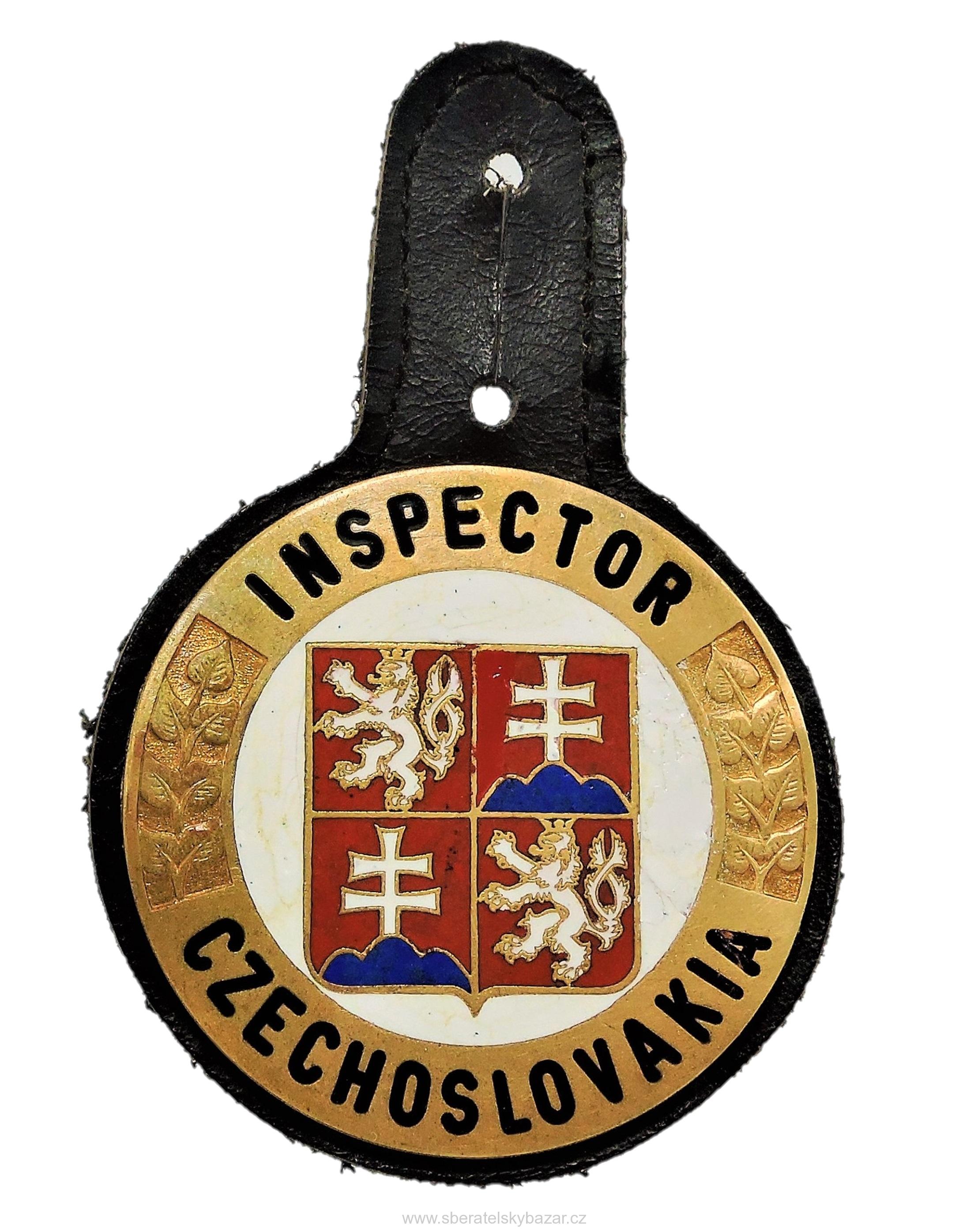 Služební placka ČSA - INSPECTOR CZECHOSLOVAKIA - Číslovaný