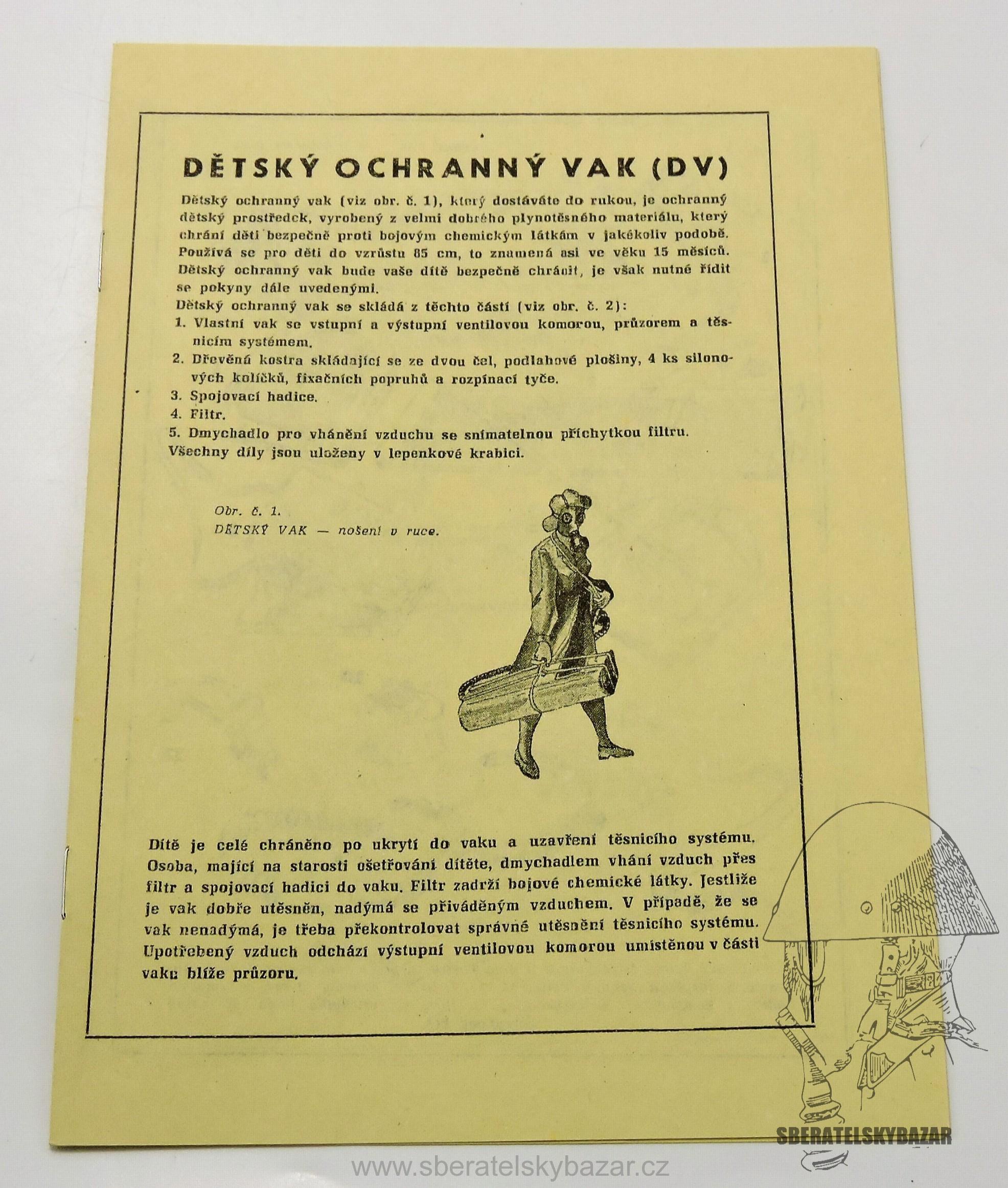 Návod dětský ochranný vak (DV) - Reprint (Replika)