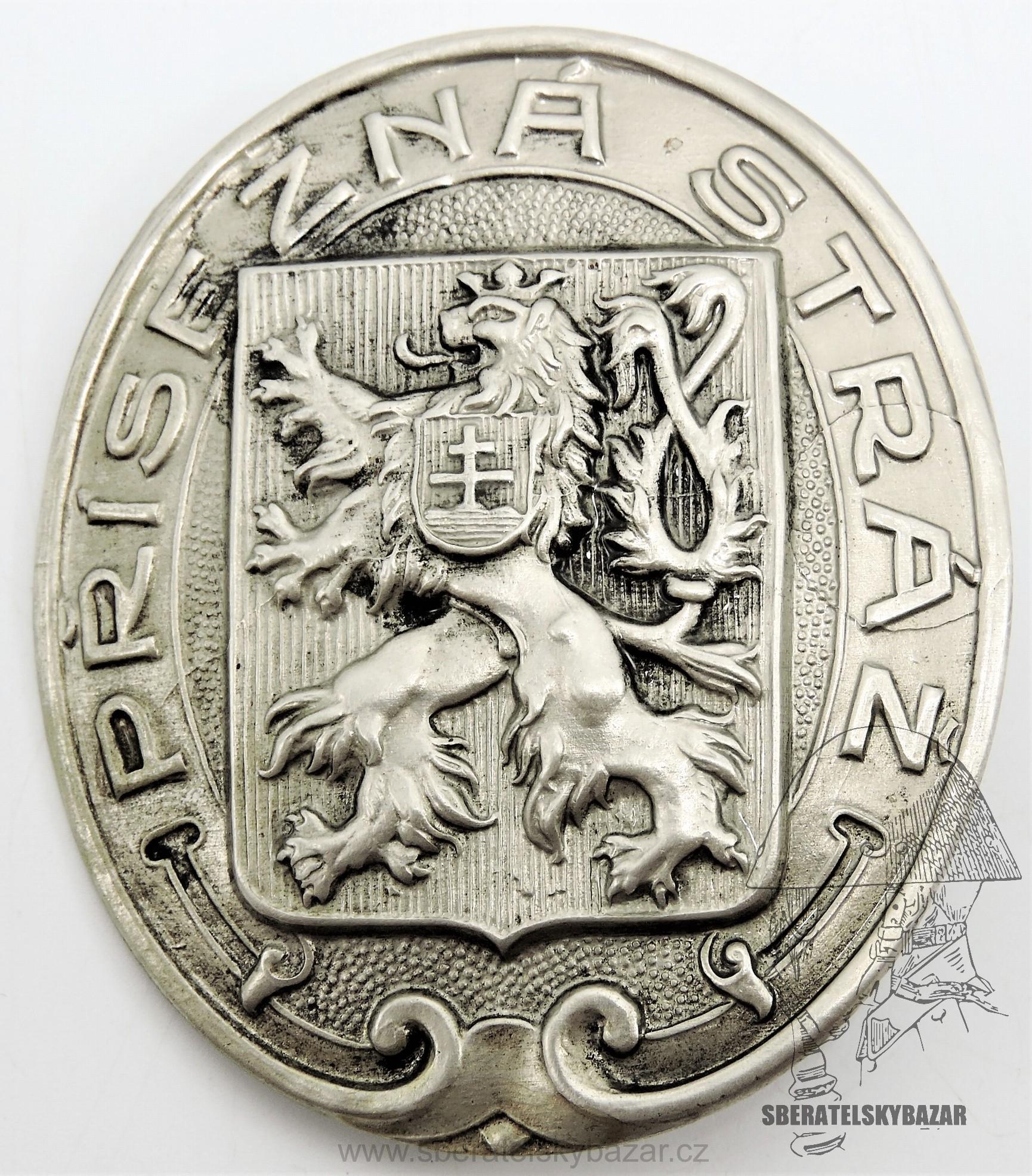 Placka přísežná stráž - Z První republiky Rozměr cca.: 66 x 56mm