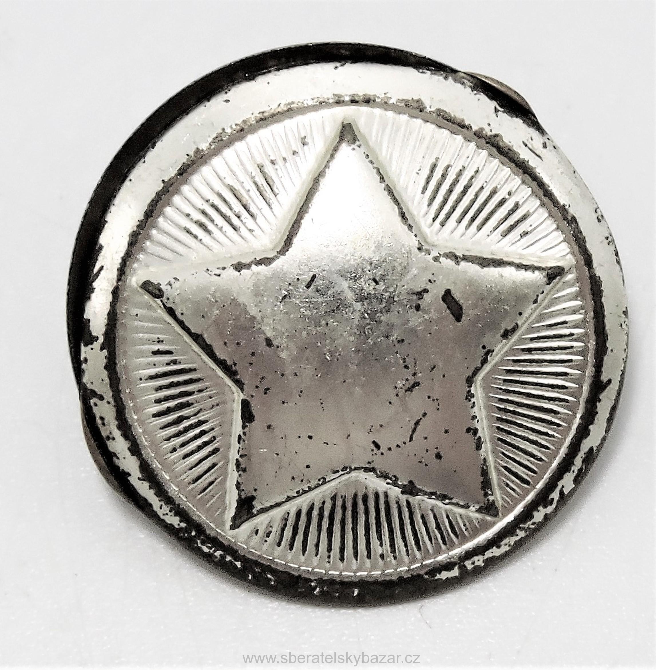 Knoflík SNB stříbrný - Velký 26mm špatně zalisovaný