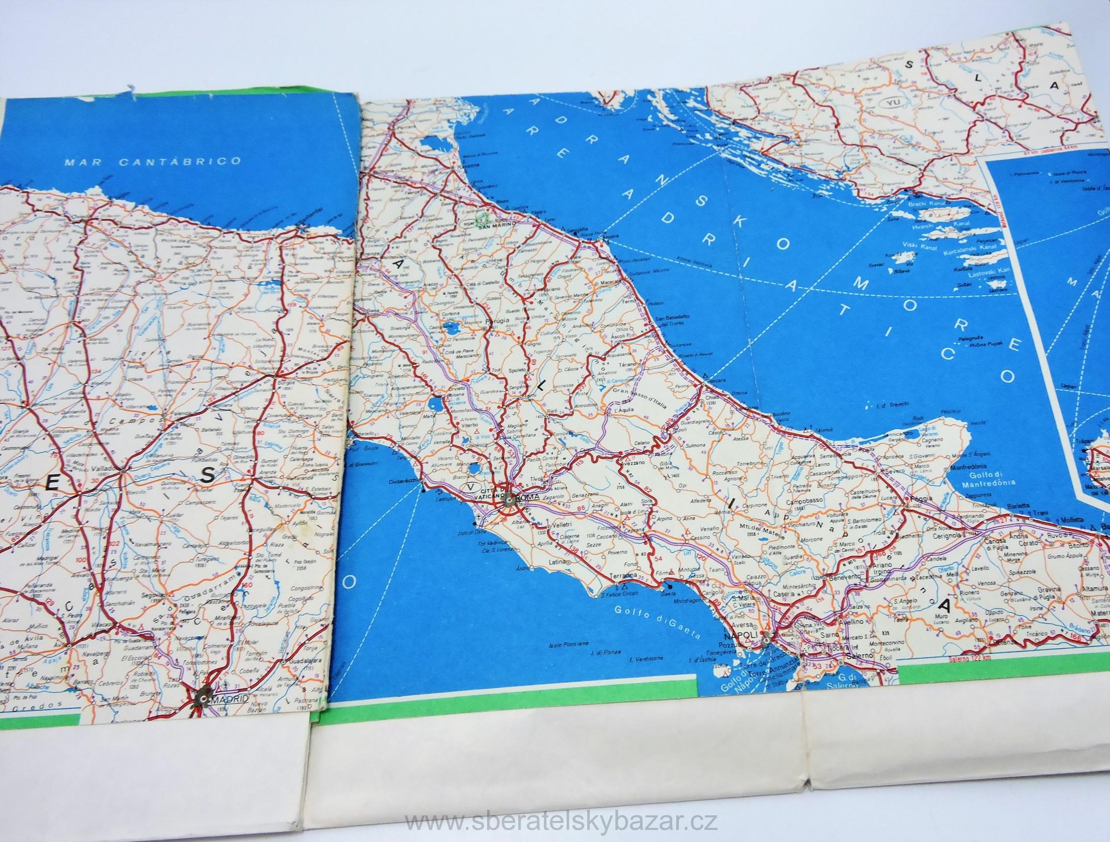 Automapa Evropy cca.: 1970