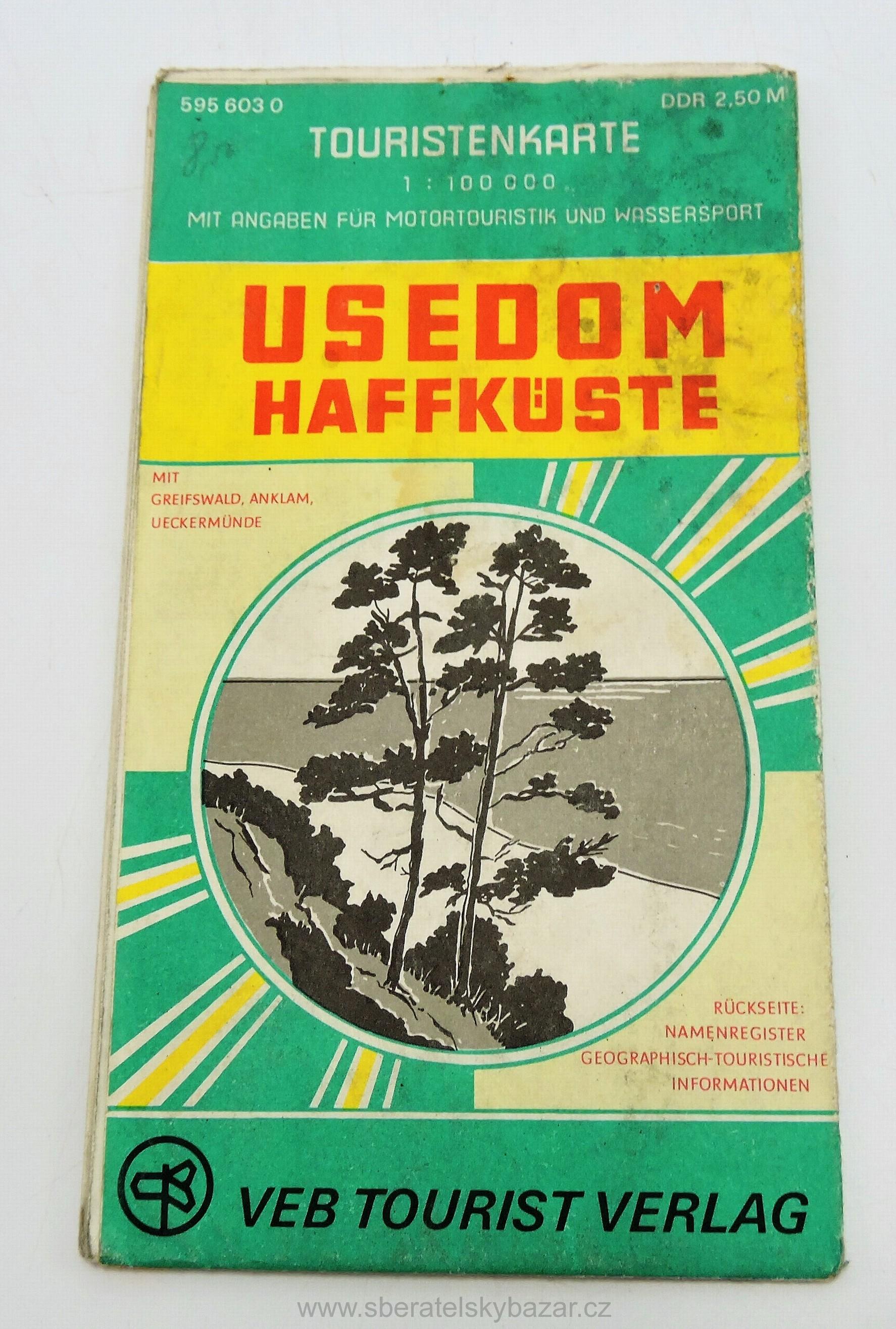 Turistická mapa USEDOM HAFFKUSTE cca.1965