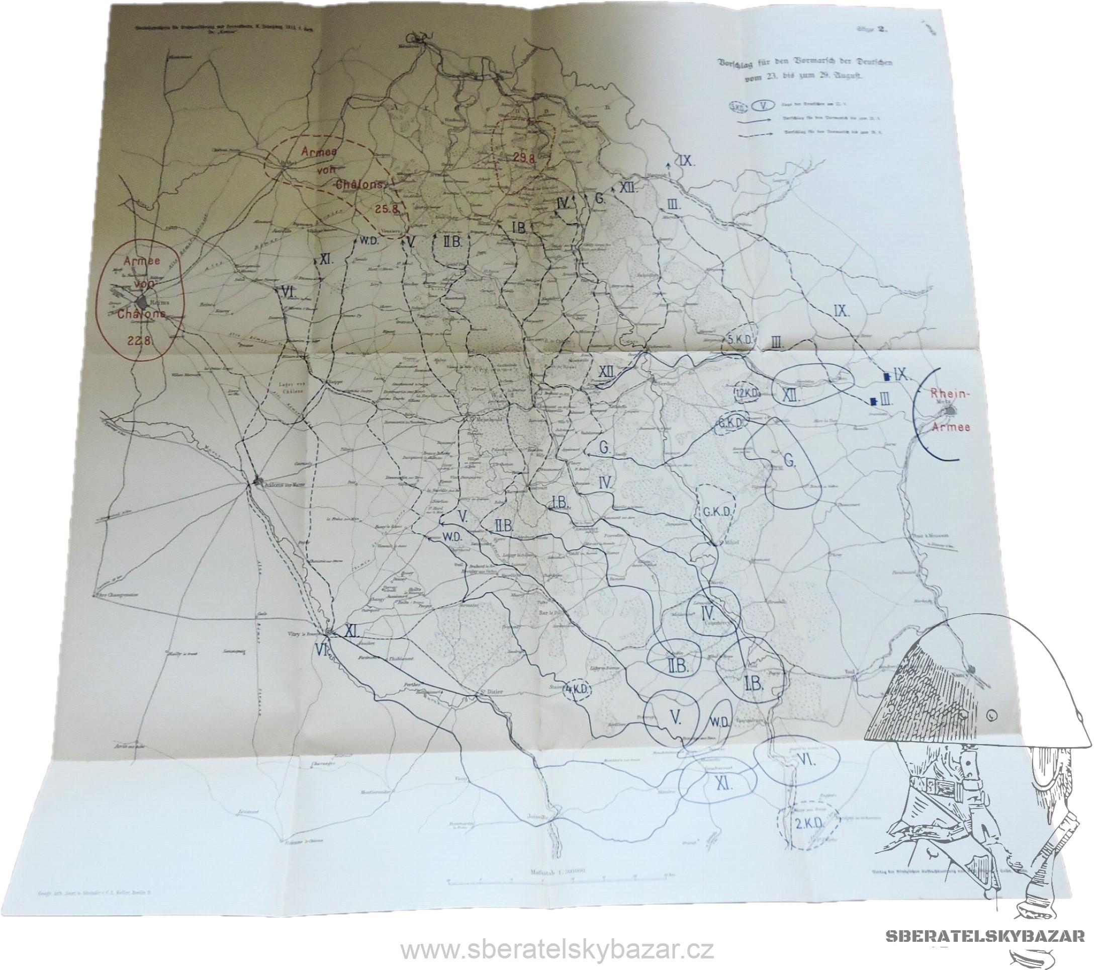 RU- Mapa - Návrh na postup Němců 1913