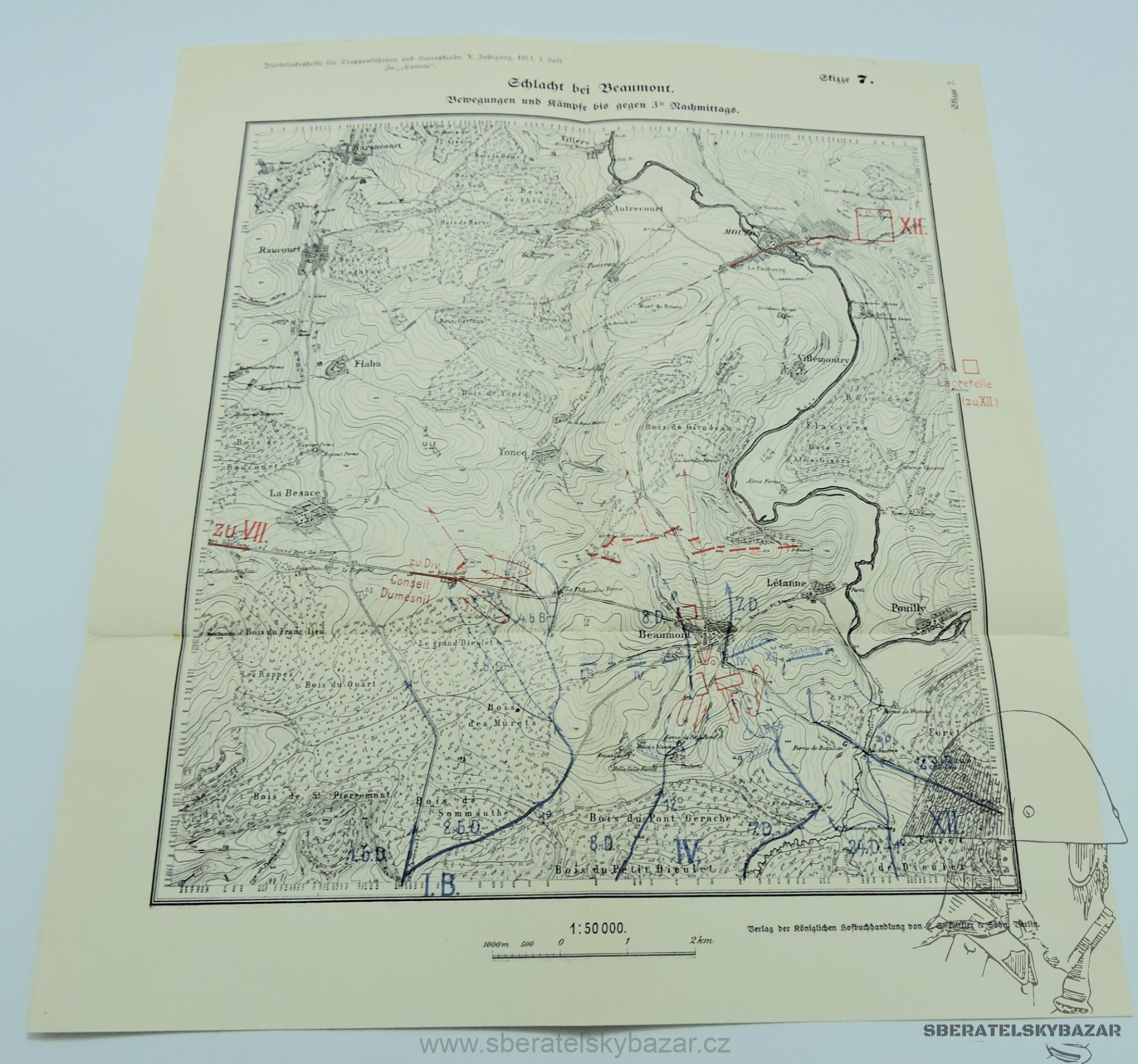 RU- mapa Bitva o Beaumont - 1913