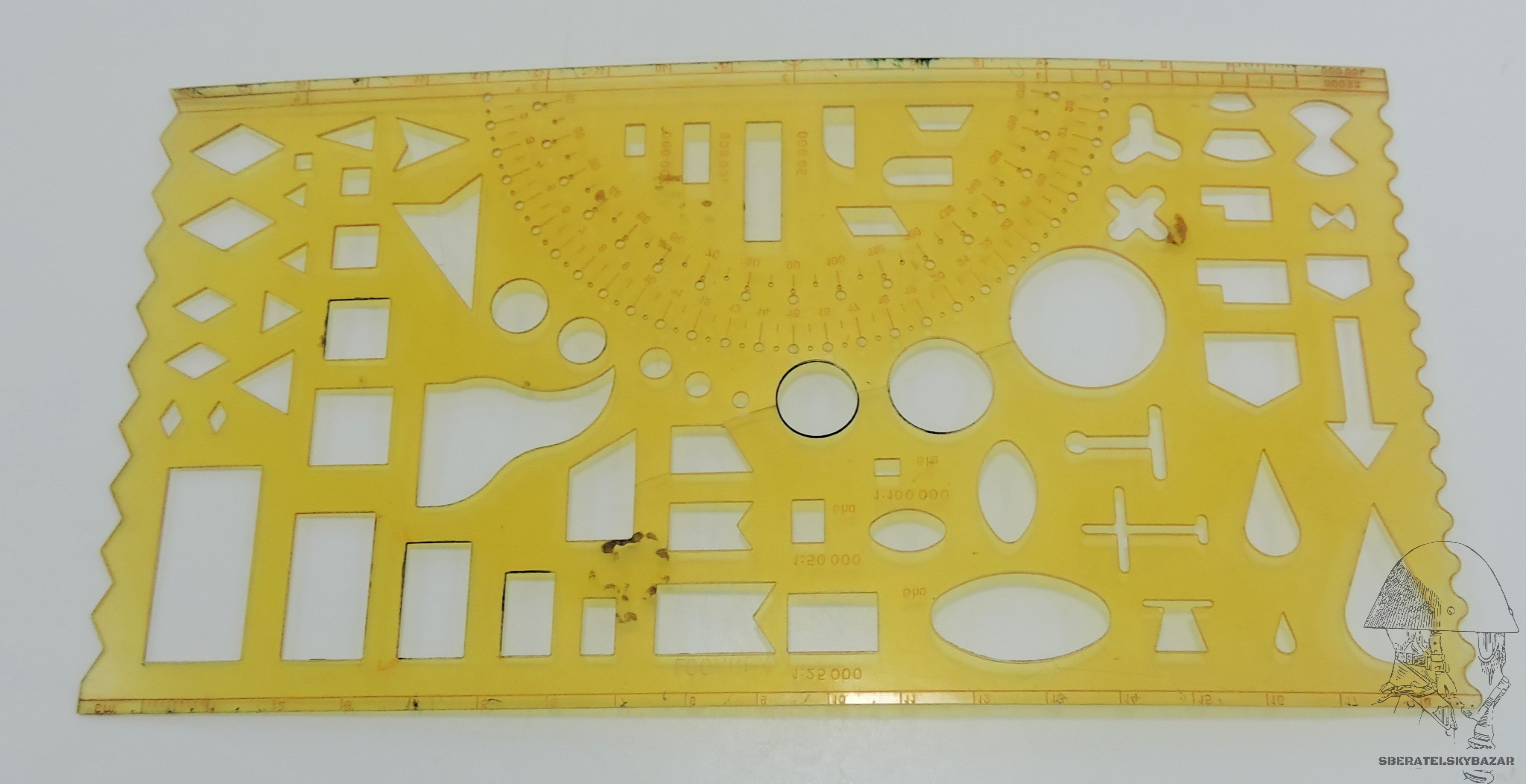 Topografické pravítko ČSLA - starší tmavé II. jakost