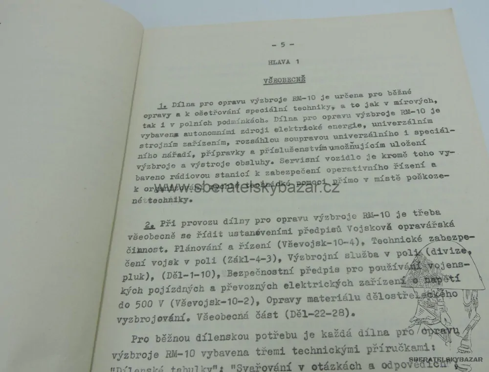 Předpis dílna pro opravu výzbroje RM-10 - A4