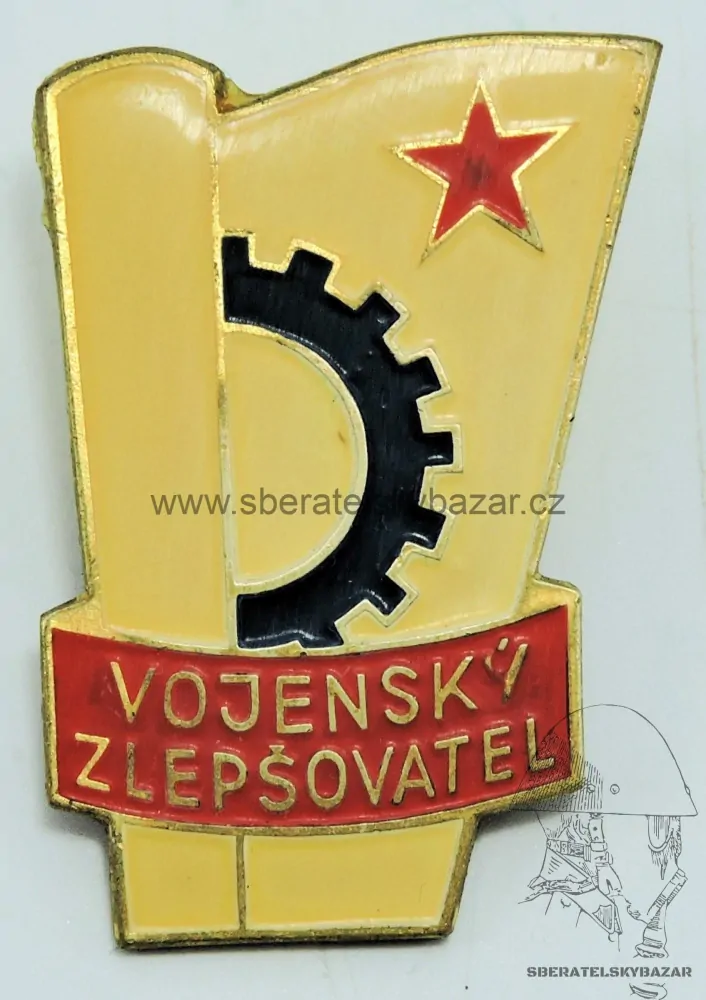 Odznak ČSLA - Vojenský zlepšo. varianta na šroub velká - MK plastická