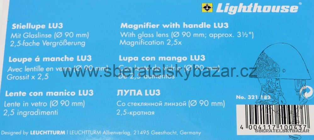 Leuchtturm klasická lupa 2,5x průměr 90mm