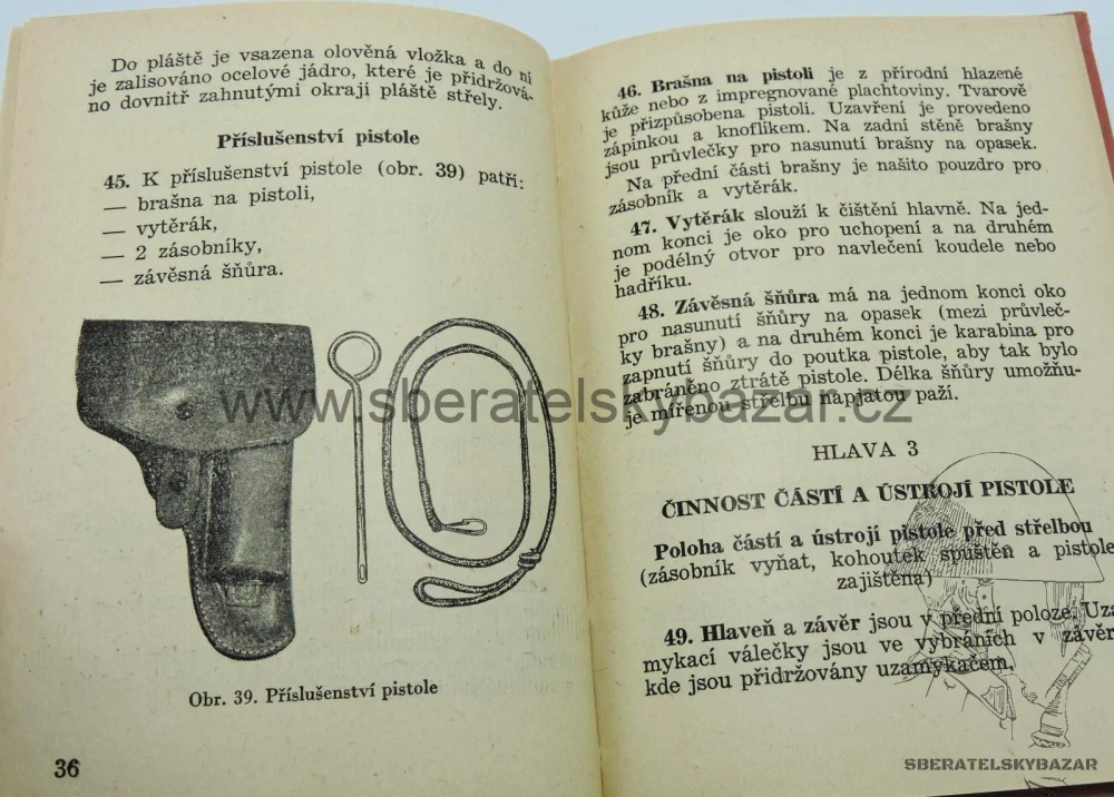 Předpis výcvik ve střelbě pistole vz.52 - Originál