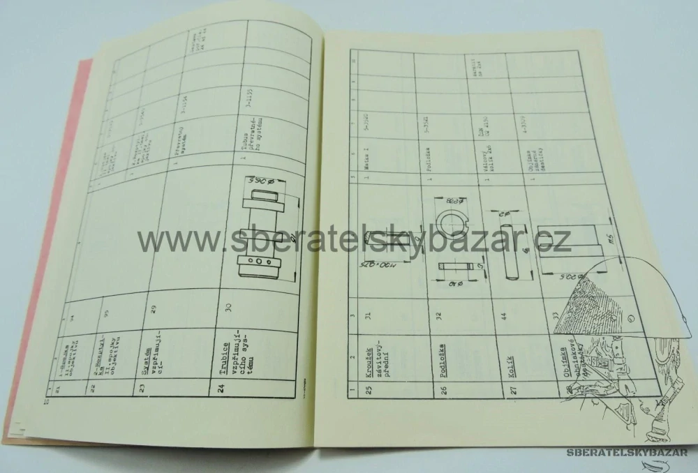 Originál předpis Katalog součástek zaměřovací dalekohled 6 x 6