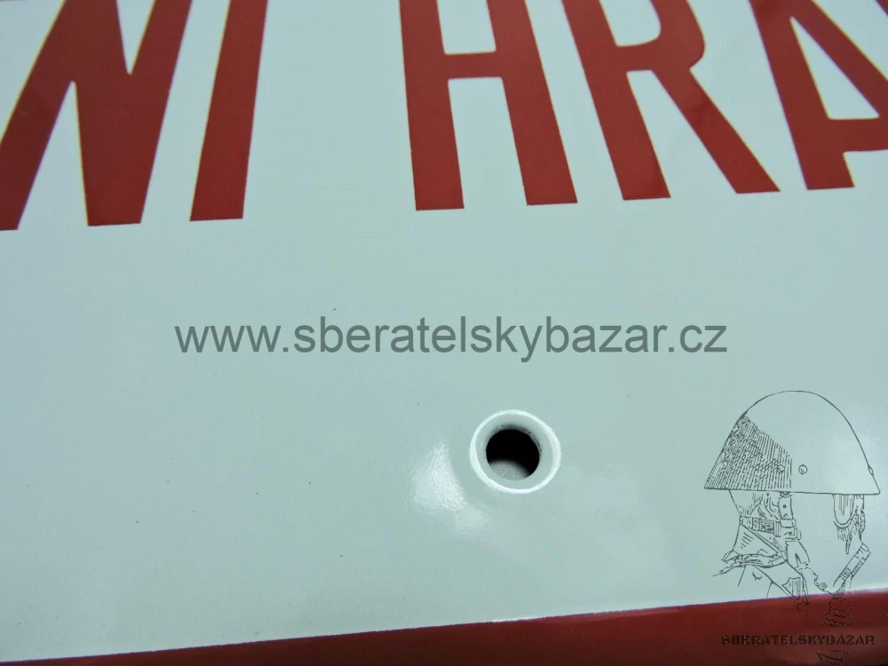 Cedule PS - POZOR STATNÍ HRANICE originál skladovka 