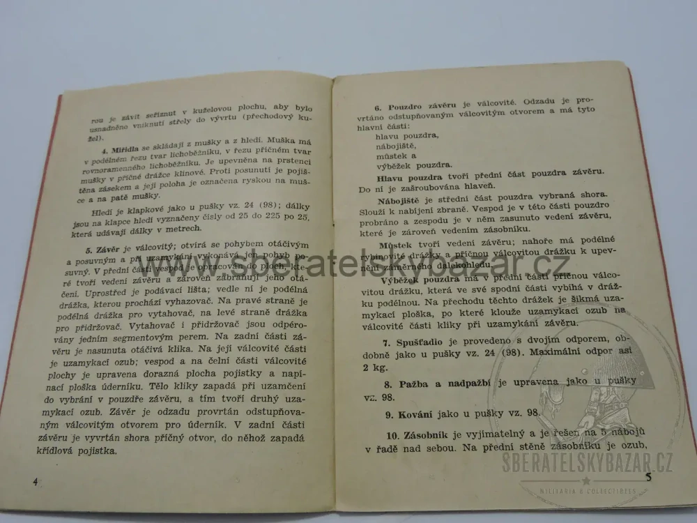 Originál příručka Malorážka 56 ČSLA – Nauka o materiálu MALORÁŽKA 56 –
