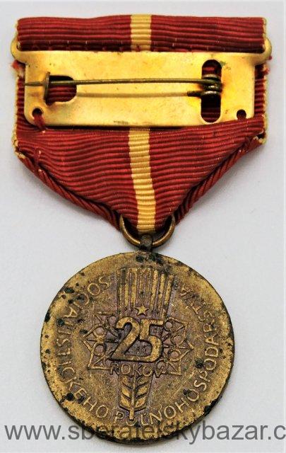 Medaile 25 Rokov Socialistického polnohospodárstva