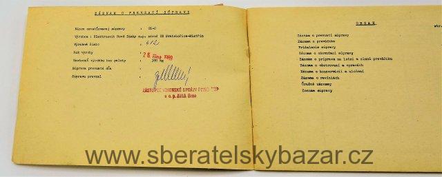 Zaznamník o prevádzke Osvětlovací souprava OS-U
