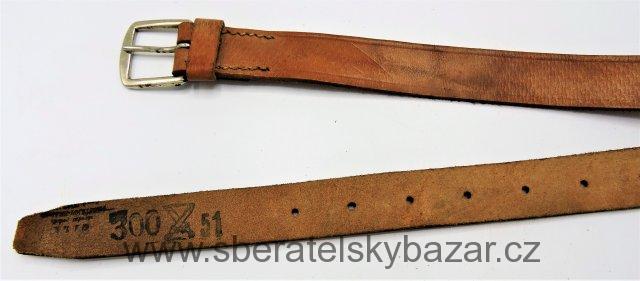 Opasek kalhotový ČSLA úzký kožený - Stříbrná přezka