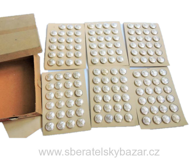 Krabice knoflíků stříbrné meče RČS - MASSAG - 144ks