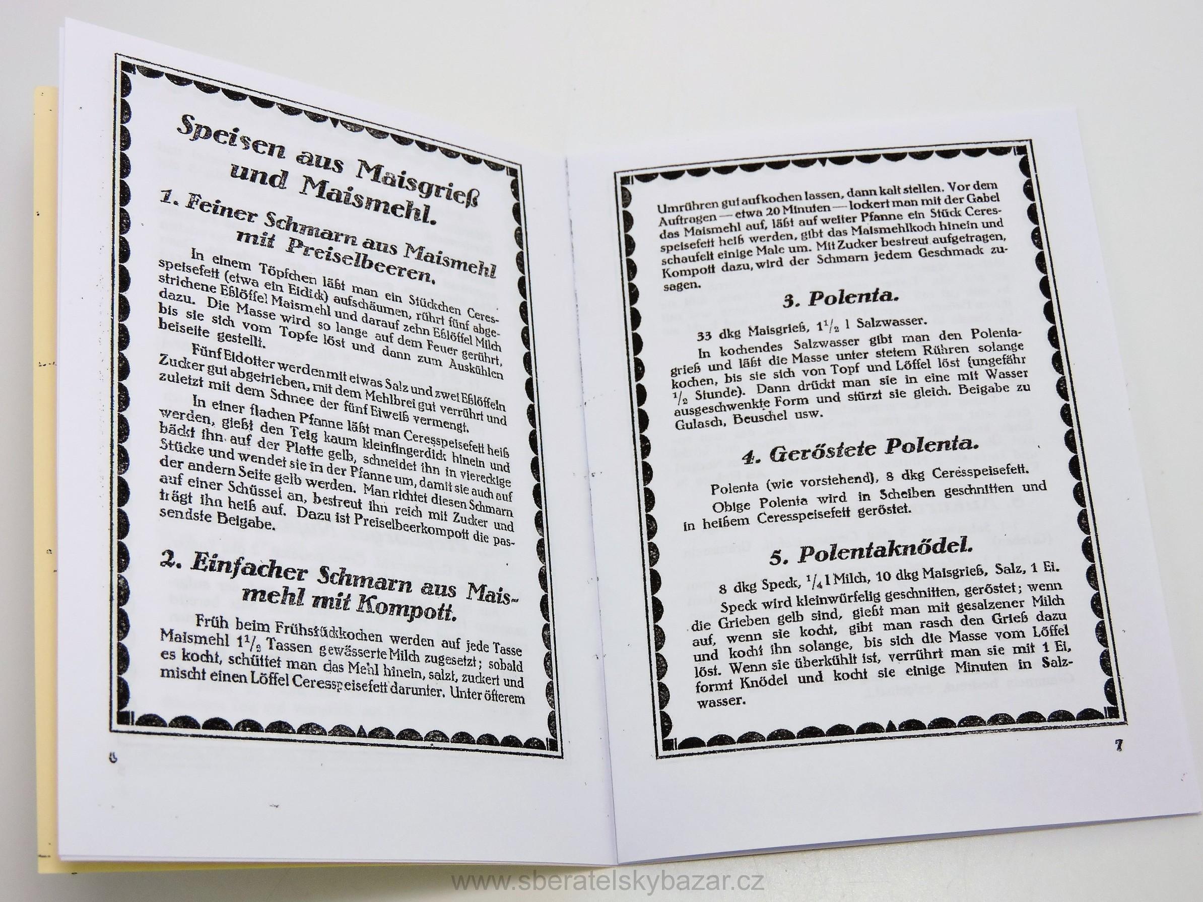 Válečná kuchařka - Kriegskochbuch  - Reprint (Replika)