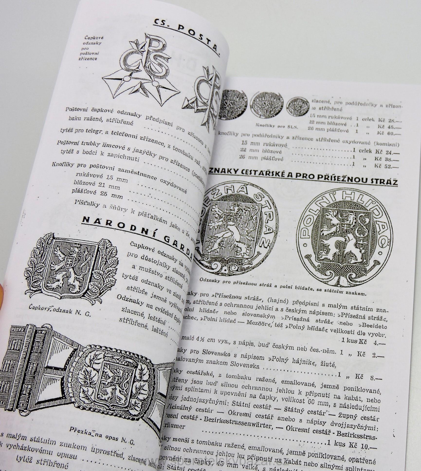 Katalog Karnet a Kyselý - Přilba 29, odznaky, přezky 46 stran - Reprint (Replika)