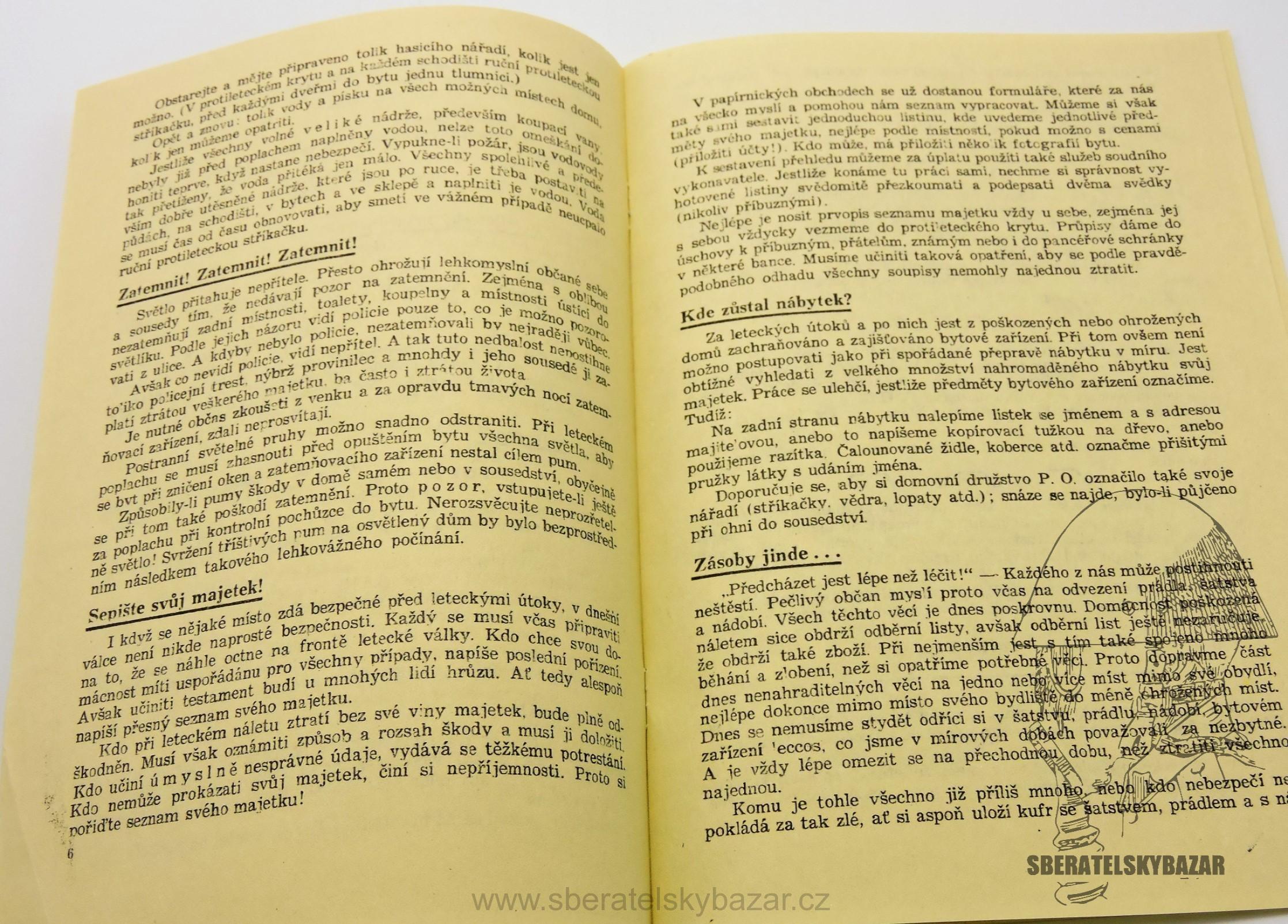 Brožura Svépomoc před bombardováním a po něm 1944 - Reprint (Replika)