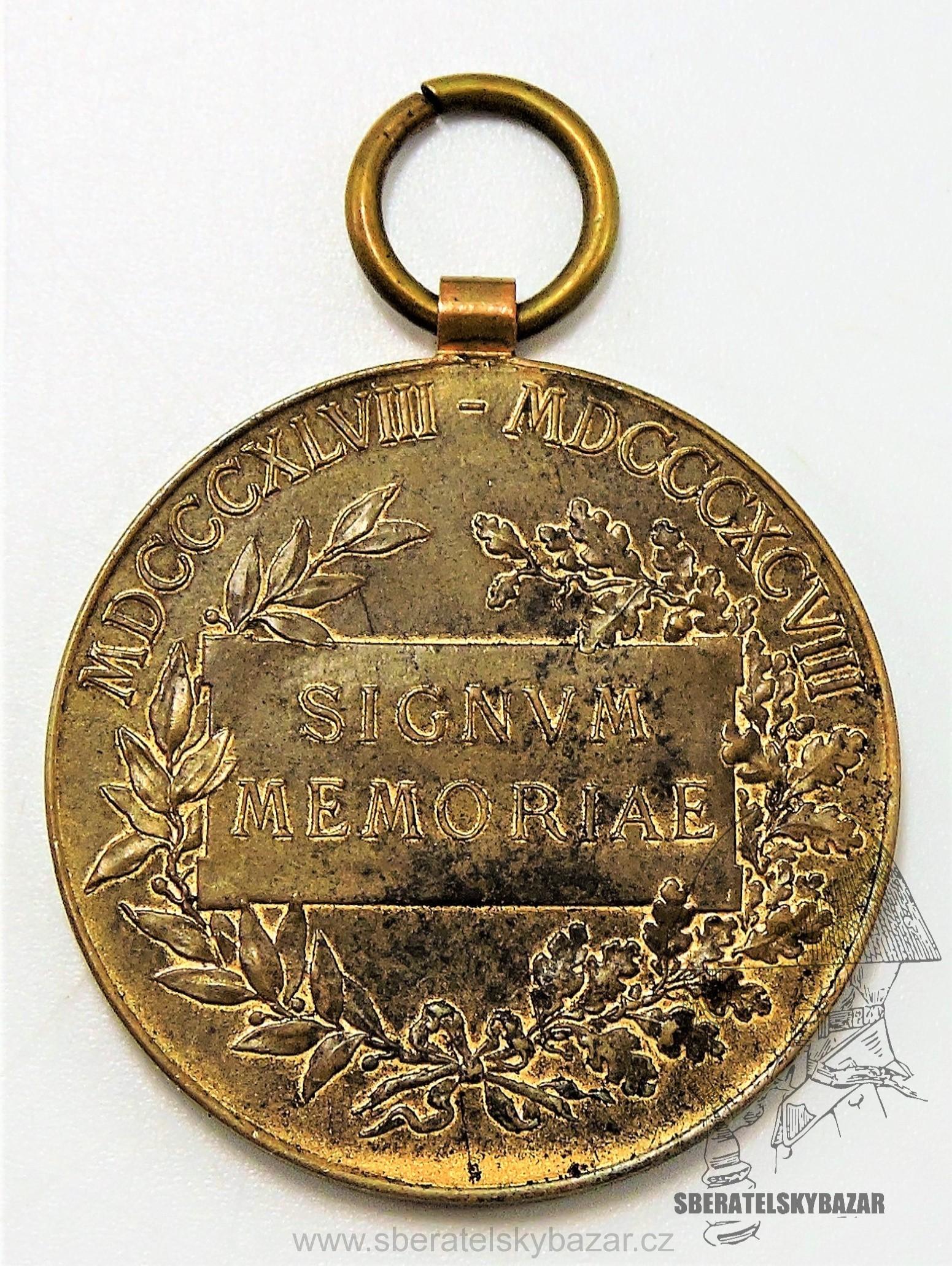 Vojenská/Četnická verze Jubilejní medaile 1898 k příležitosti 50 let panování Františka Josefa I.