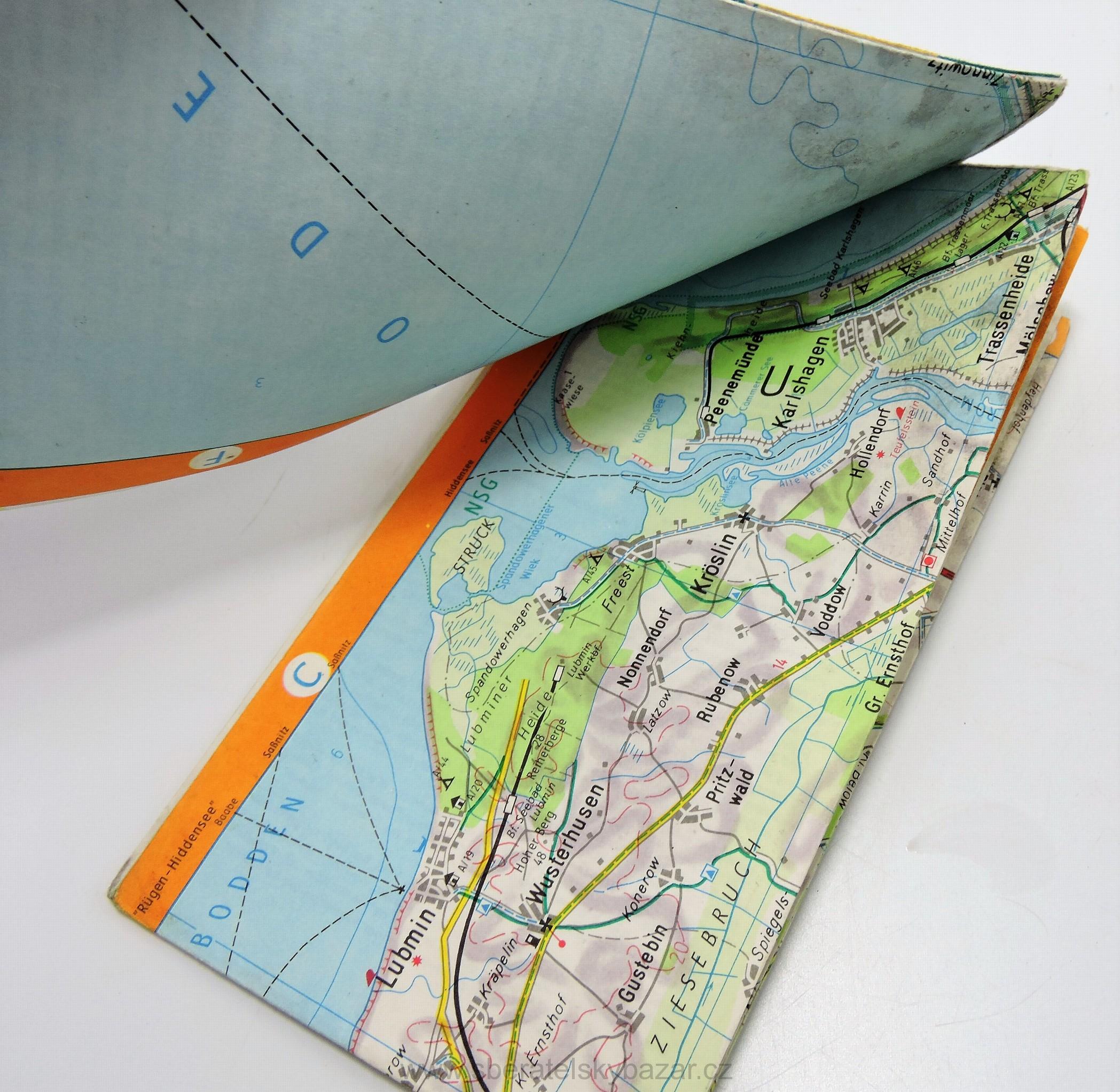 Turistická mapa USEDOM HAFFKUSTE cca.1965