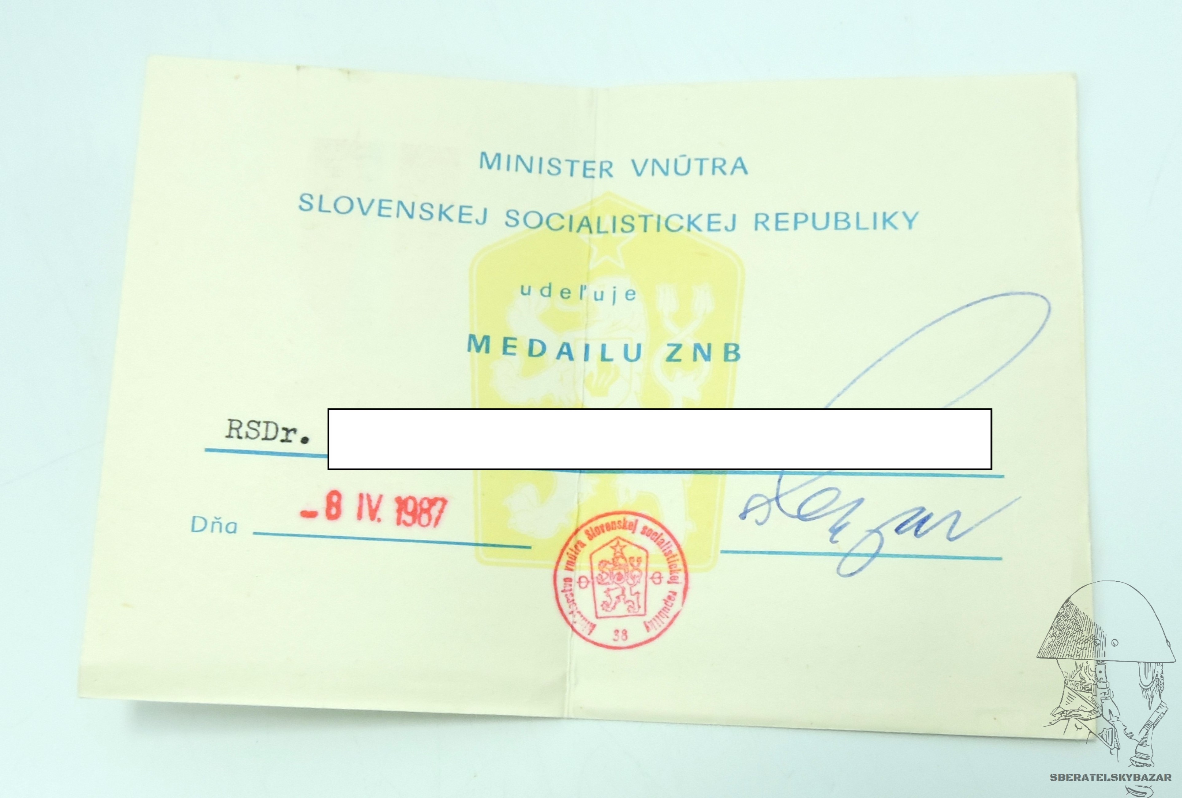 Dekret Medaile ZNB
