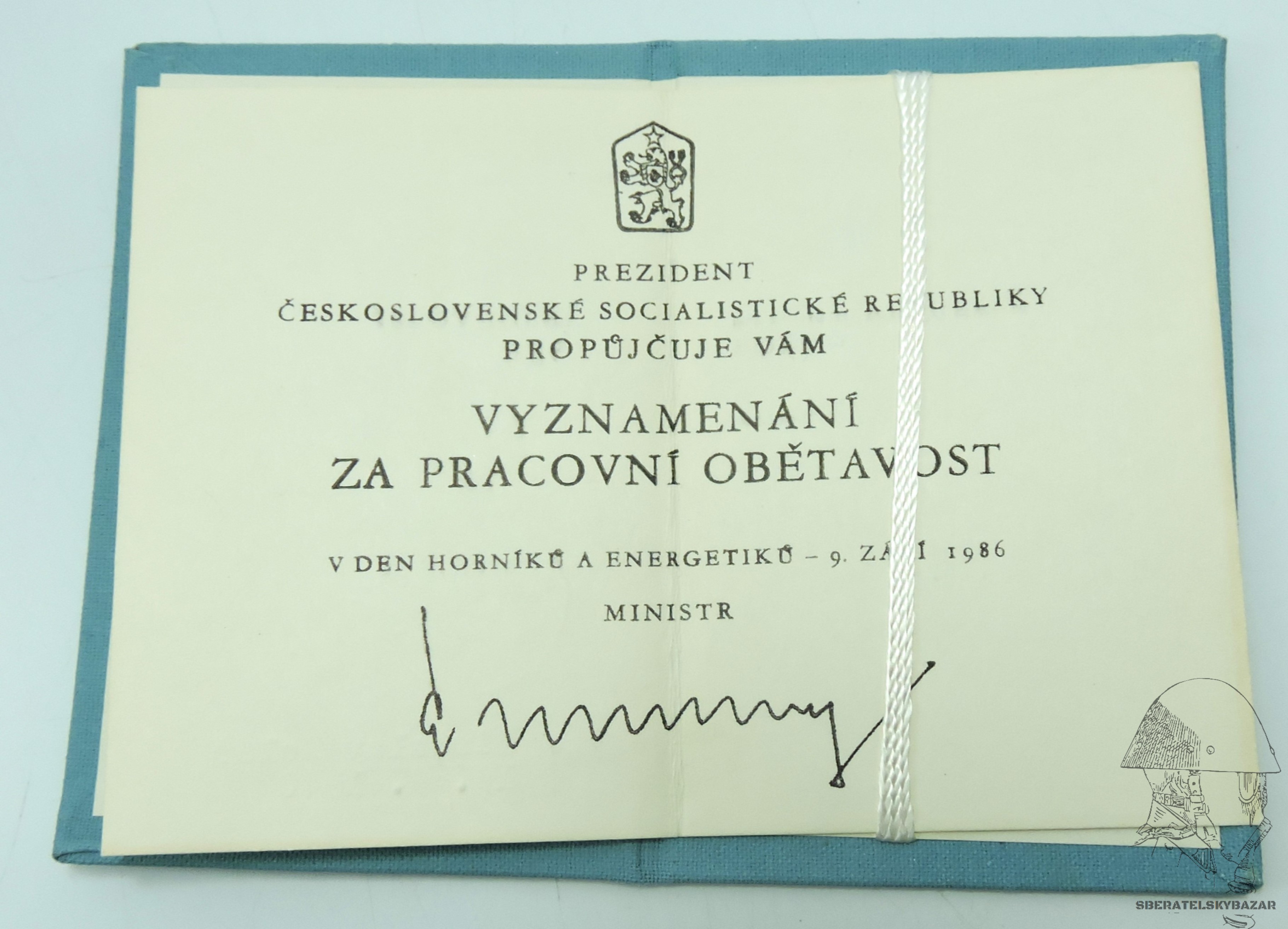 Dekret Medaile Za pracovní obětavost